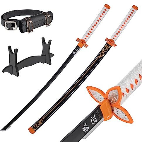 Bamboo Anime Katana Cosplay Sword, Katana Inspired Demon Slayer Sword 105cm 41 Inch Hashira Pillars Protagonist Katana, en mängd olika stilar (Shinobu Kocho's Katana JT10658BK)