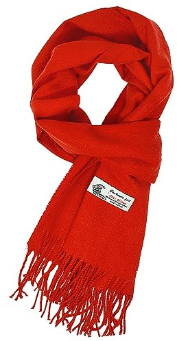Glory Max Unisex Plain Solid Color Winter Scarf Cashmere Feel Soft Classic 72x12 (Red)