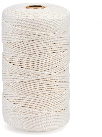 Cotton Butchers Twine, 100% Cotton Kitchen Twine String, 2mm Cotton Rope 492feet for Cooking Meat, Roasting, Trussing Poultry, Baking & Crafting