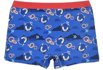 Sonic The Hedgehog Short de Bain pour Garçon, Maillot de Bain Sonic Design, Boxer de Bain pour Garçon, Tailles 3 à 8 Ans