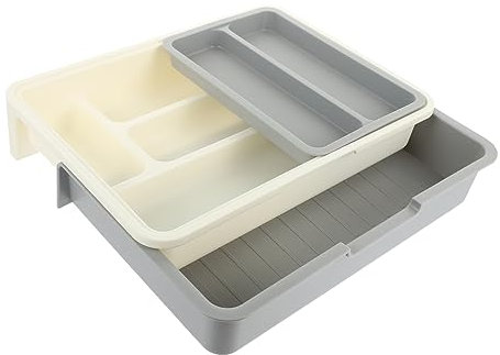 Garneck Coffret De Rangement pour Couverts en Argenterie 1 Ensemble en Matériau PP Organisateur De Tiroir De Cuisine