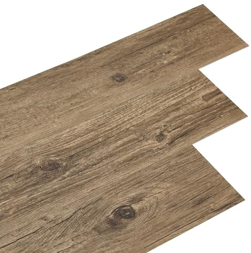 36pcs Floor Tiles Self Adhesive Lino Flooring with Wood Effect Self Adhesive Floor Planks 2.0 mm Thick for Kitchen Living Room and Bathroom Floor Planks 91.5 cm x 15.2 cm(5.02㎡,Walnut)