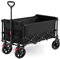 Folding Trolley Cart on Wheels, 150L Portal Festival Camping Wagons Carts with Adjustable Handle, Foldable Wagon for Camping, Garden, Beach, Shopping, Outdoor