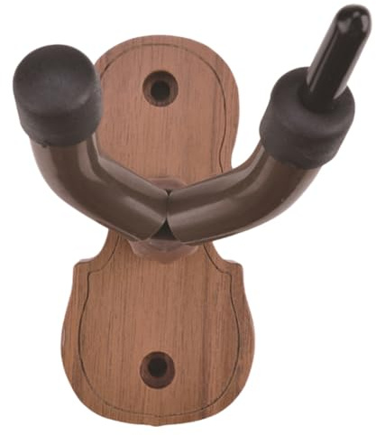 BESTonZON Wandmontierter Geigenhalter für Violine Bratsche und Erhu Holz und Eisen Konstruktion mit Gummiauflage Schwarzbraun