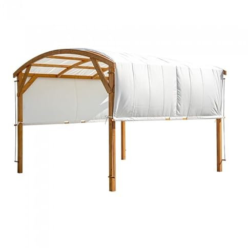 GRINDI IN THE GARDEN - Garten Pergola Pavillon Terrassendach aus Holz mit verstellbares Stoffdach - Moha I, 3,2x3,1m - Freistehender für Terrasse, Grillpavillon, Markise als Vordach