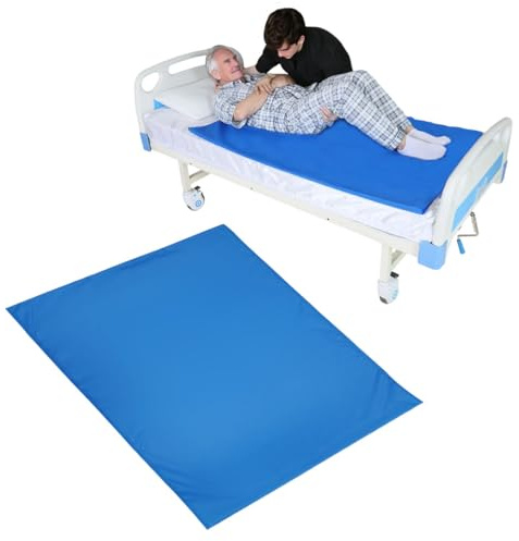 Transfer Slide Sheet in-Bed Transfer and Repositioning Easy Apply and Use (Blue-Flat 55 * 79 Inches)