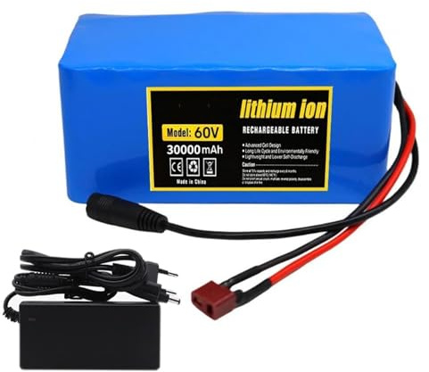 Battery for Ebike Lithium Battery 60v 30Ah 16S2P Lithium Battery Pack for E-Bike Electric Bicycle Scooter with 67.2V 2AChargers T+DC