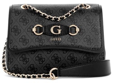 GUESS Izzy Convertible Xbody Flap Bag Coal Logo