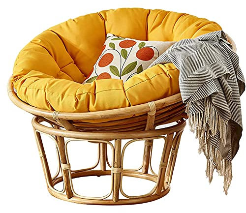 Generisch Papasanstuhlkissen, rundes Papasan-Sitzkissen für Papasanstuhlpolster, Korbsessel, Hängesesselkissen, Papasanstuhlkissen (nur Stuhlkissen) (Größe: 80 x 80 cm, Farbe: Orange)