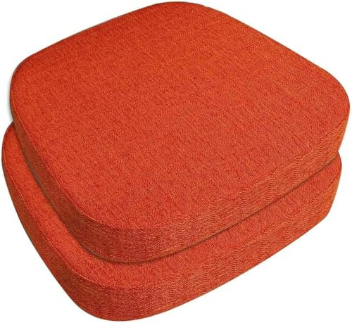 SDNAM Pack de 2/4/6 Cojín para Silla de Comedor de Cocina Oficina con Antideslizante 43X40cm/40X38cm/43X42cm, Cojín de Asiento Suave para Taburete, jardín, Interior, Exterior,Hogar(#8,2pcs 40x38x3cm)