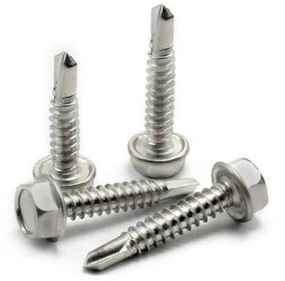 Générique Vis autoperceuses à tête hexagonale extérieure en Acier Inoxydable 100, M4.2 M4.8, Attaches, Outils, Accessoires de réparation, 410 pièces(25mm,M4.8)
