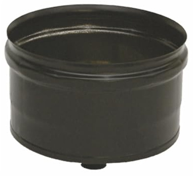 Tappo Raccogli Condensa Chiuso in Acciaio Inox AISI 316 SP 5/10 Verniciato Nero per Sistemi di Scarico – Stufe a Pellet - Caldaie a Condensazione (80 mm)