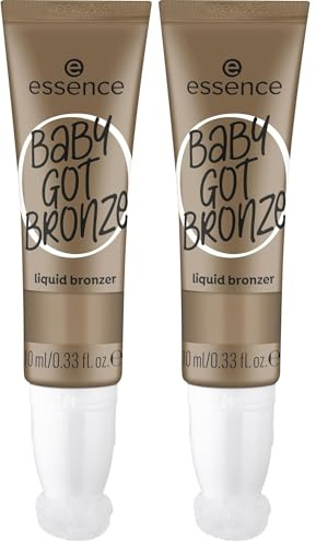 Essence Cosmetics Baby Got Bronze Liquid Bronzer Bronzeur Liquide, Longue Durée, Mettant en Valeur l'Oeil, Facile à Enlever, Naturel 10 ml (Lot de 2)