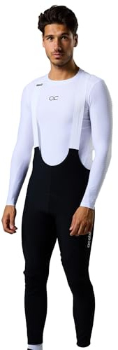 Acelera Thermo Trägerhose+ Herren Winter – Lange Radhose [0–14°C] – Gepolstert für 8h+ Fahrzeit, Atmungsaktiv & Wasserabweisend - L