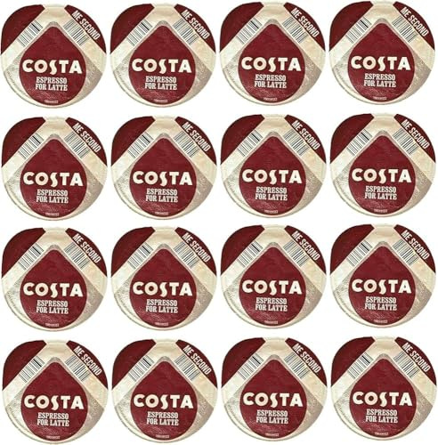 50 x Compatible with Tassimo Machines Costa Latte Espresso Coffee Pods, Sold Loose (NO MILK PODS)