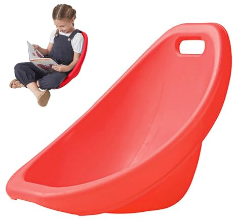Sedia a dondolo ergonomica per bambini, impilabile, con supporto posteriore, perfetta per interni ed esterni, sedia a dondolo leggera rossa per bambini