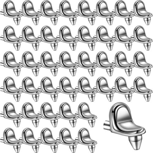 ISTOVO Regalstifte, Regalstützstifte, Halterungen, 50 Stück, 5 Mm, Edelstahl-Regalklammern für Bücherregale, Möbel, Kleiderschrank, Küche