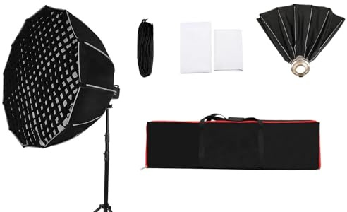 Mtlavishishishishing 90cm/ 35.4in a rilascio rapido softbox parabolico softbox pieghevole con griglia a nido d'ape del morso bowen per fotografia in studio fotografia ritratto (120 cm)