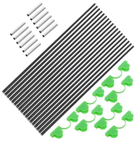 GALPADA Gartenbögen 1 Satz aus Fiber Rod Schwarz mit Verstellbarer Höhe | Gemüse und Pflanzen, Einfache Montage, Gewölbte Form für Gewächshauszubehör