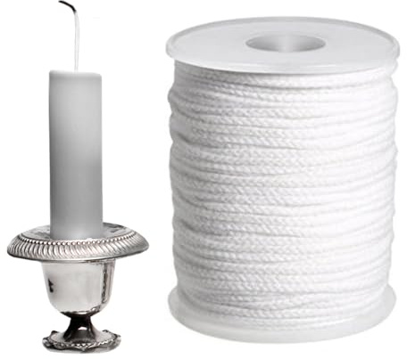 Generico Mechas para – Bobina trenzada de algodón | Cuerda de cordel con núcleo de algodón 100% natural para bricolaje, suministros para velas, fundición en perfumados