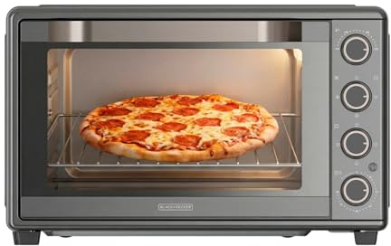Black+Decker – Four Électrique BXOV4500E | 2000 W | 45 L | 15 Modes | À Convection | Minuterie 90 min | Fonction STAY ON | Double Vitrage | Lumière Intérieure | Plateau Ramasse-Miettes | Tournebroche