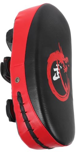 JUMPLAWN Almohadilla de Boxeo Roja para Entrenamiento de Muay Thai Escudo de Patada Acolchado y Grueso para Artes Marciales Equipo de Protección y Mejora de Habilidades de Golpeo