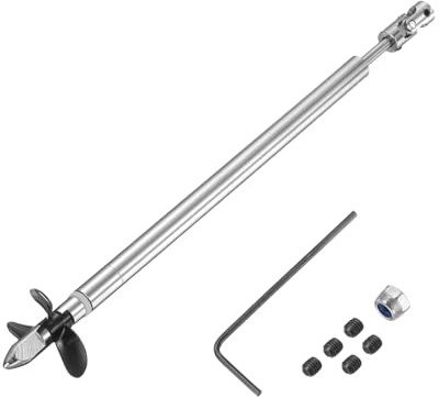 sourcing map Arbre d'entraînement à trois hélices et joint d'accouplement pour kit d'assemblage de coupleur de bateau télécommandé, arbre de 19,5 cm, manchon de 15 cm, trois hélices de 3,6 cm