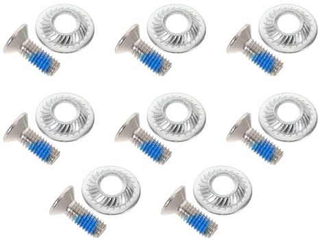 UPKOCH 8 Tornillos de Fijación para Snowboard de Acero Inoxidable, Repuesto para Fijaciones de Esquí, Accesorios de Hardware Ultraligeros y Resistentes para Montaje en Tablas de