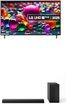 LG 55UA75006LA 55-Inch 4K UHD Smart TV bundle with US40T Soundbar with Wireless Subwoofer & WOW Interface 2.1 channel, 300W