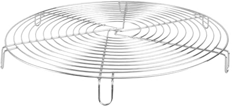 Toyvian Rejilla para Enfriar Pasteles y Pizzas Redonda de 30 CM, Acero Inoxidable Cromado, Soporte Resistente para Hornear Pan y Secar Galletas, Adecuado para Repostería y Cocina