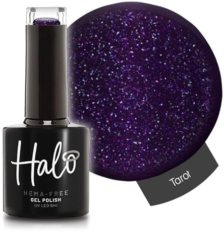 Halo Gel Polish 8ml - Tarot. UV/LED Gel Nail Polish, Long Lasting & Easy To Apply. Nail Art Colours For Manicure & Pedicure. Gel Polish For Professional & Home Use.
