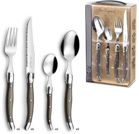 Lou Laguiole 2511PEPA22C40 Tradition - Servizio di posate da 24 pezzi, set da 6 persone