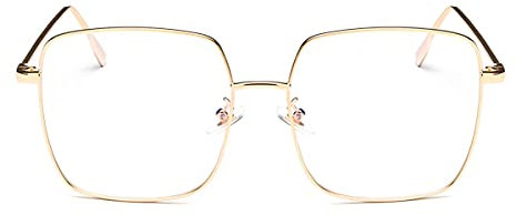 Anti Blaulicht Brille Rechteckig Vintage Metall Unisex Transparente Linsen Blaulichtfilter Für Computer/Smartphones/Tablets