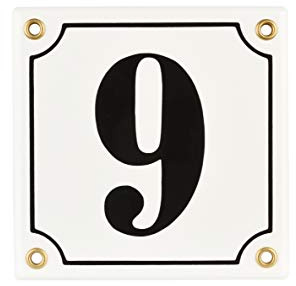 Hausnummer Hausnummernschild Emaille 12x12 cm mit Wunschnummer Premiumqualität