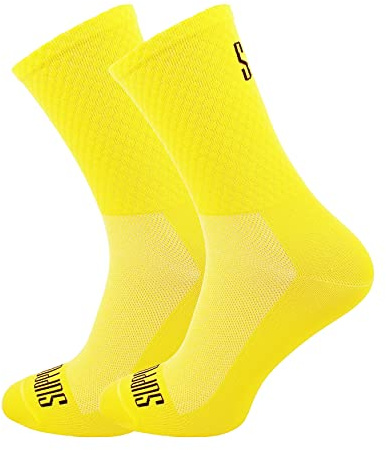 Soporte de calcetines de ciclismo para hombre, tecnología transpirable de fibra antideslizante, unisex, divertidos patrones de ciclista, accesorios para senderismo, escalada 8-9 UK / 42-44 EU
