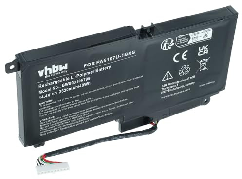vhbw Akku kompatibel mit Toshiba Satellite S40Dt-AT11M | S40t-AT01M, S40t-AT02M, S40t-AT11M Notebook (2830 mAh, 14,4 V, Li-Ion)