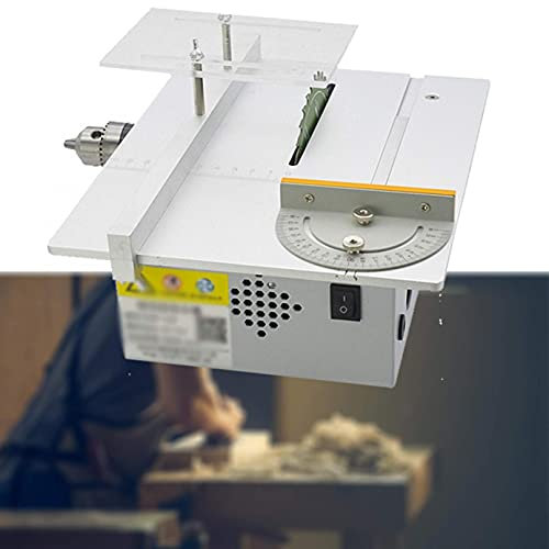 KUANDARMX Compact Table Saw, Portable Mini Chainsaw Stepless Speed Regulation,push Table Positioning Plate Multifunctional Mini Table Saw, A