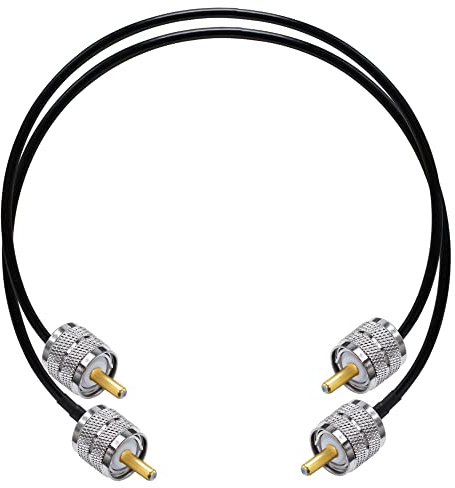 TUOLNK PL259 Überbrückungskabel RG58 UHF Stecker auf Stecker Low Loss 50 Ohm CB Funk Koaxialkabel 20 Zoll (50cm) SO239 Wifi Antennen Verlängerungskabel für HAM Funkantennen Analysator 2er Pack