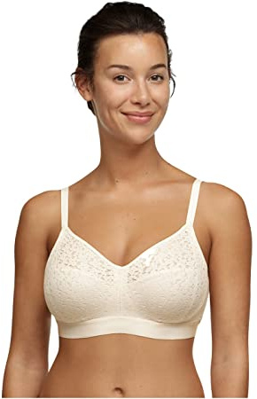 Chantelle Soutien-Gorge sans Armature Easy Feel Norah (Talc), Soutien-Gorge sans Armature, DE, Dentelle 87,5% Polyamide 12,5% Élasthanne Maille 72% Polyamide 28% Élasthanne