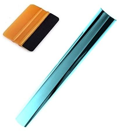 Station Mania Turquoise Sun Visor Band Film to Install on Windshield Gradual reflective color Mirror effect in Chrome tint. Interior Top Application for Shading and Filtration