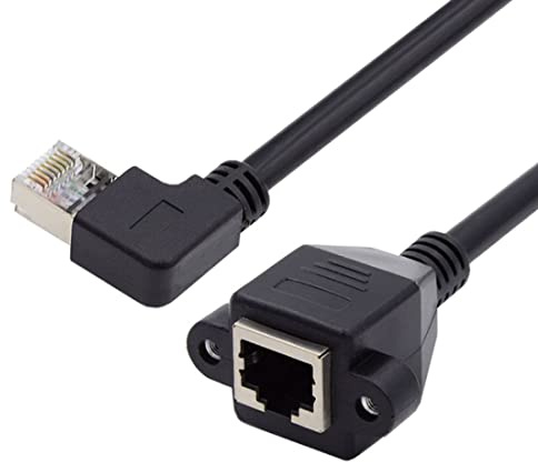 chenyang Cat6 RJ45 Kabel,8P8C FTP STP UTP Cat6 Stecker zu Buchse Lan Ethernet Netzwerk Verlängerungskabel rechts 90 Grad gewinkelt mit Panel Mount Löchern