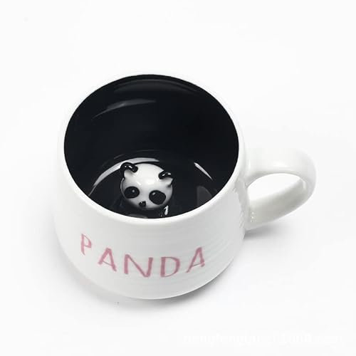 TENMEDARY Panda Tasse 300ml Keramik Teetassen 3D Tier Pandabär Süße Becher Tee Kaffee geschenk für Kinder frau Grandma (Panda)