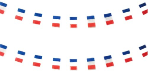 Frankreich-Flagge 40 Stück Frankreich-Flagge, Frankreich-Girlande 11,4 m, Frankreich-Wimpel, Nationalflagge, Europaflaggen 14 x 21 cm für Gartenbar-Dekorationen