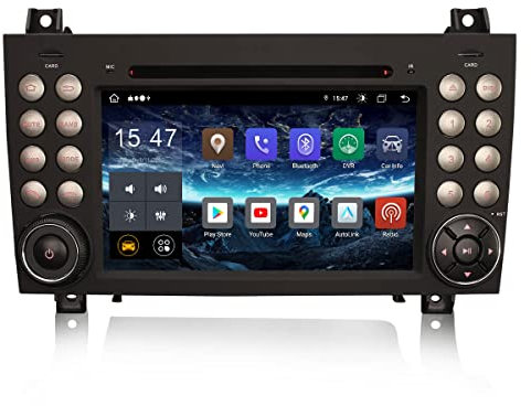 Erisin 7 Zoll 8-Kern 4GB+64GB Android 14 Autoradio Bluetooth GPS Navi Für Mercedes Benz SLK Klasse R171 W171 CD Player Wireless CarPlay Android Auto DSP WiFi DAB+ RDS Canbus SWC USB DVB-T2 OBD2 DVD