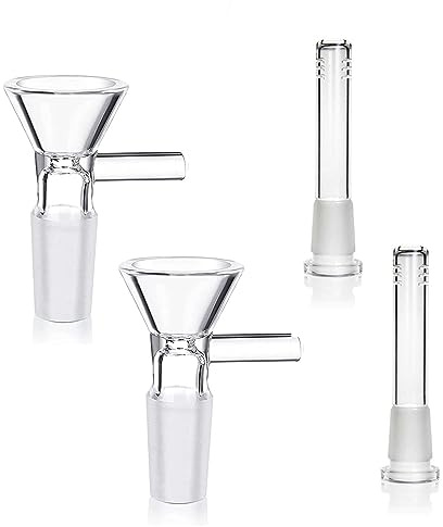 AGD LIGHTS 14mm Male Glass Bowl Smoking Slider Bowl for Bubblers 14.4mm (4Pcs)