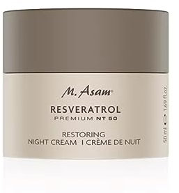 M. Asam Resveratrol Premium NT50 Restoring Night Cream (50ml) – reichhaltige Nachtcreme regeneriert, strafft & glättet mit Soforteffekt über Nacht, Gesichtscreme mit Hyaluronsäure & Sheabutter
