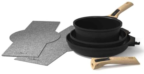 Cookut - L'incroyable kit poêles et casserole à poignée amovible - Graphite