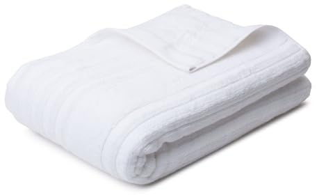 Gözze - Mailand Frottier-Saunatuch, Weich und saugfähig, 70% Bio-Baumwolle/30% Viskose (Bambus), Vegan, 80 x 200 cm - Weiß