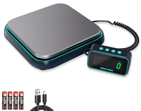 GRAM PRES Digitale Versandwaage, 86 lbs/0.1oz Hochpräzise Postwaage für Pakete mit Hold/Tara/getrennter LCD-Anzeige，Briefwaagen，Edelstahl-Postwaage，Paketwaage für Kleinunternehmen