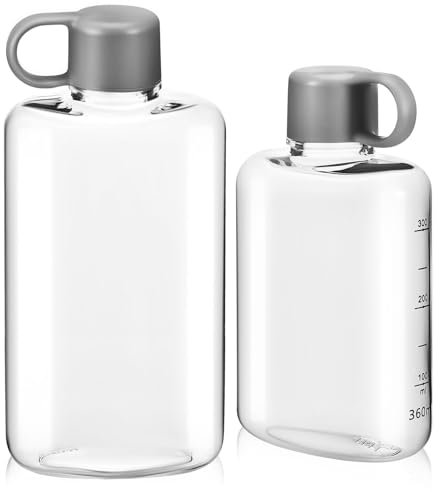 POPETPOP 2pièces Bouteille Eau Plate Voyage De Gourde Portable Pour Activités Extérieures Design Transparent Et Étanche